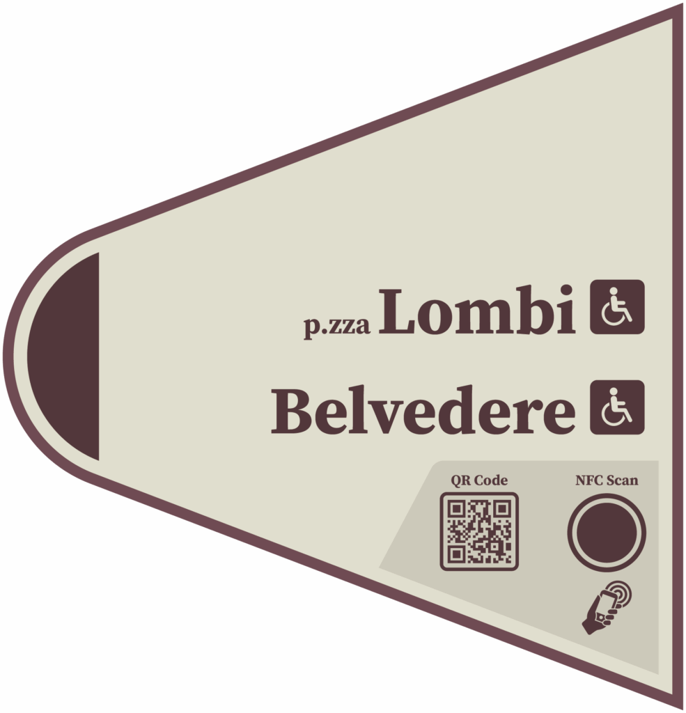 Cartello che indica la strada per Piazza Lombi e Belvedere