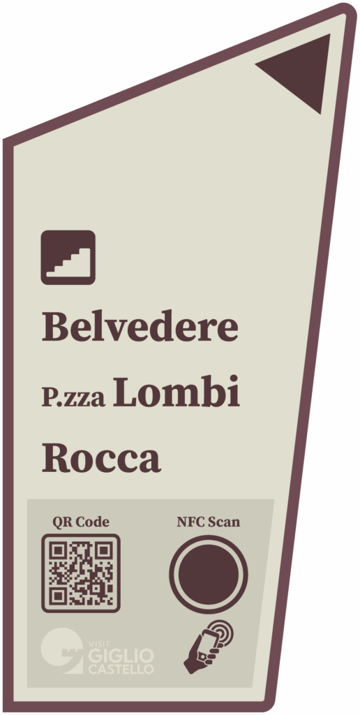 Altro cartello che indica come raggiungere Belvedere, Lombi, Rocca.