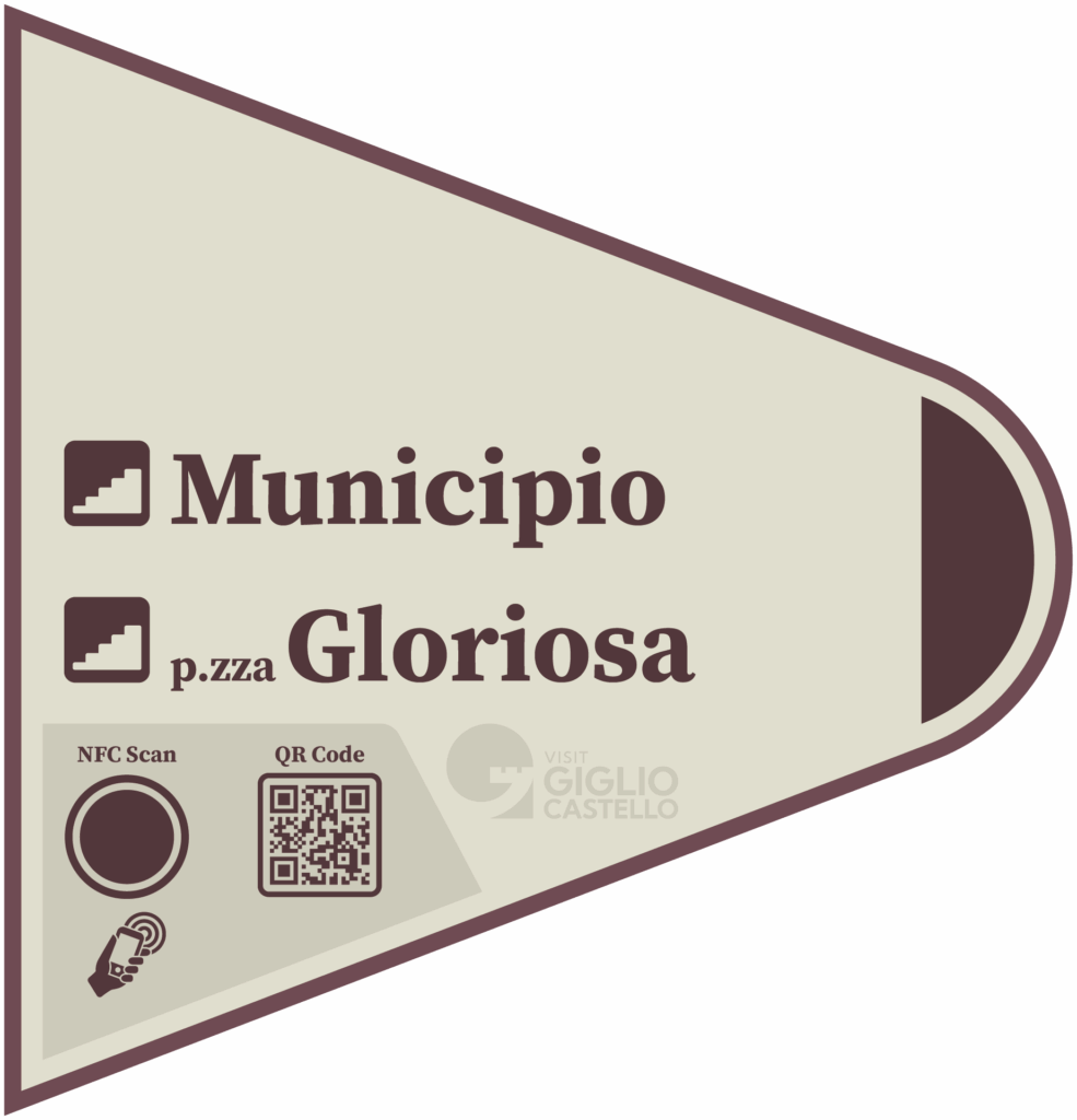 Cartello che indica Municipio e Piazza Gloriosa.